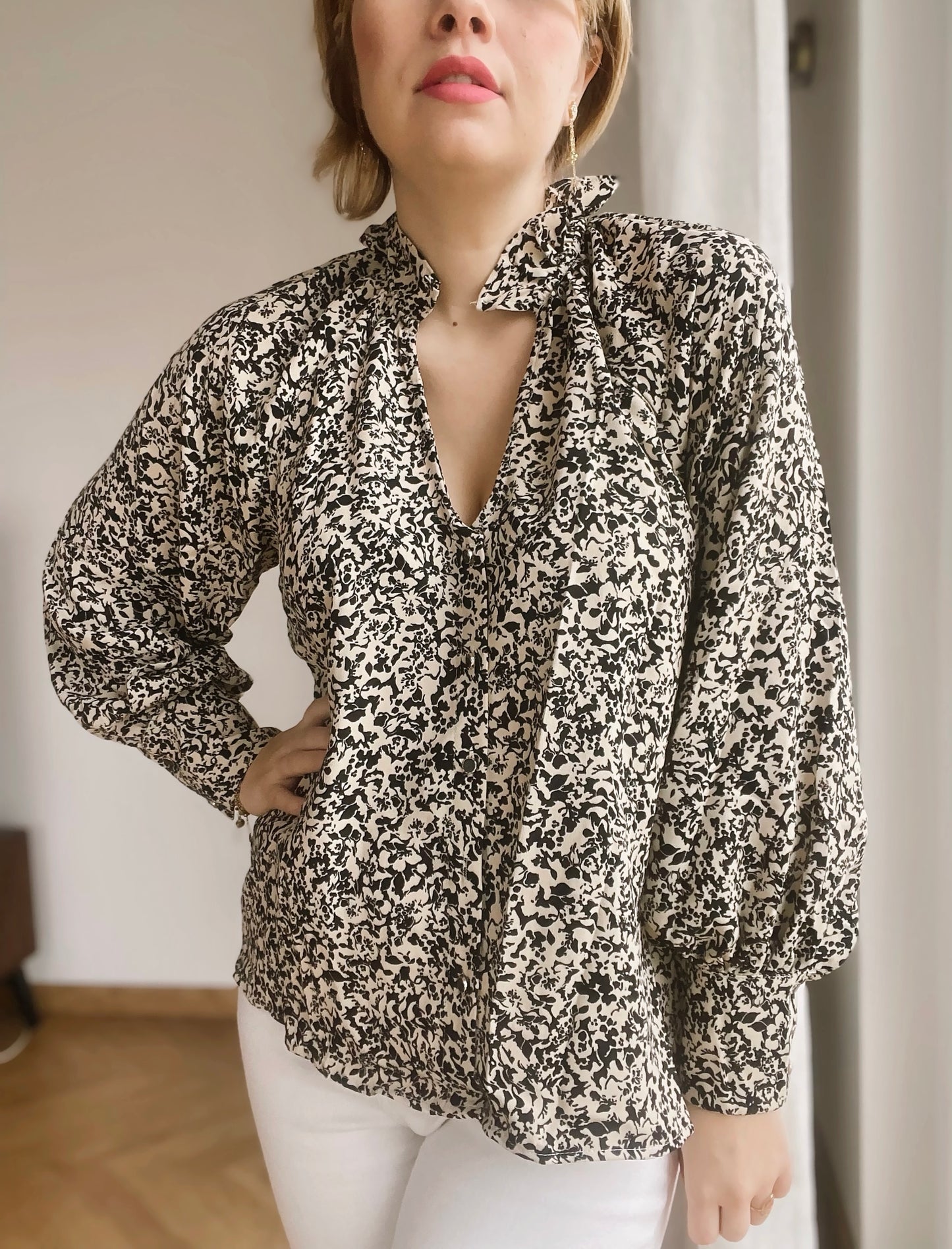 Blouse noire et blanche Amaëlle